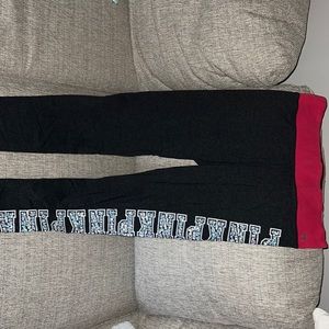 Victoria secret PINK leggings. Dark grey. Sequins and beads.